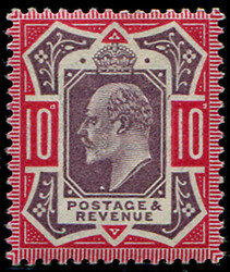 10d SG 254 VARIETY, ‘SLATE PURPLE AND BRIGHT-CARMINE'(F) U/M, ...