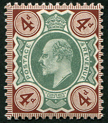 4d SG 236a VARIETY, ‘GREEN AND PALE-BROWN'(C) U/M, superb fresh. ...