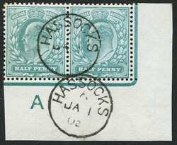 ½d SG 215 ‘FIRST DAY OF ISSUE’ (JA.1.1902) CONTROL ‘A’ ...