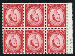 SB87a 2 1/2d Booklet Pane of Six (I) Two Blue Phosphor Bands Wmk ...
