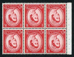 SB87a 2 1/2d Booklet Pane of Six (I) Two Blue Phosphor Bands Wmk ...