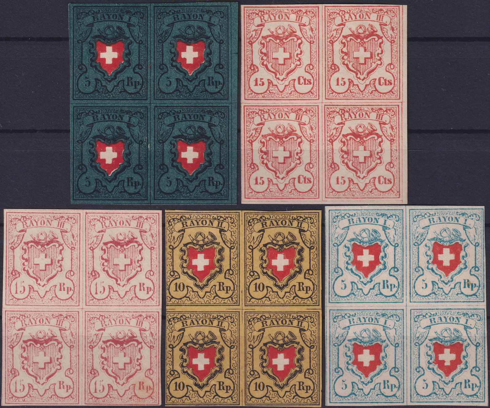 RAYON I-III, 15II, 16II, 17II, Nr.19, Nr.20, Viererblöcken von ...