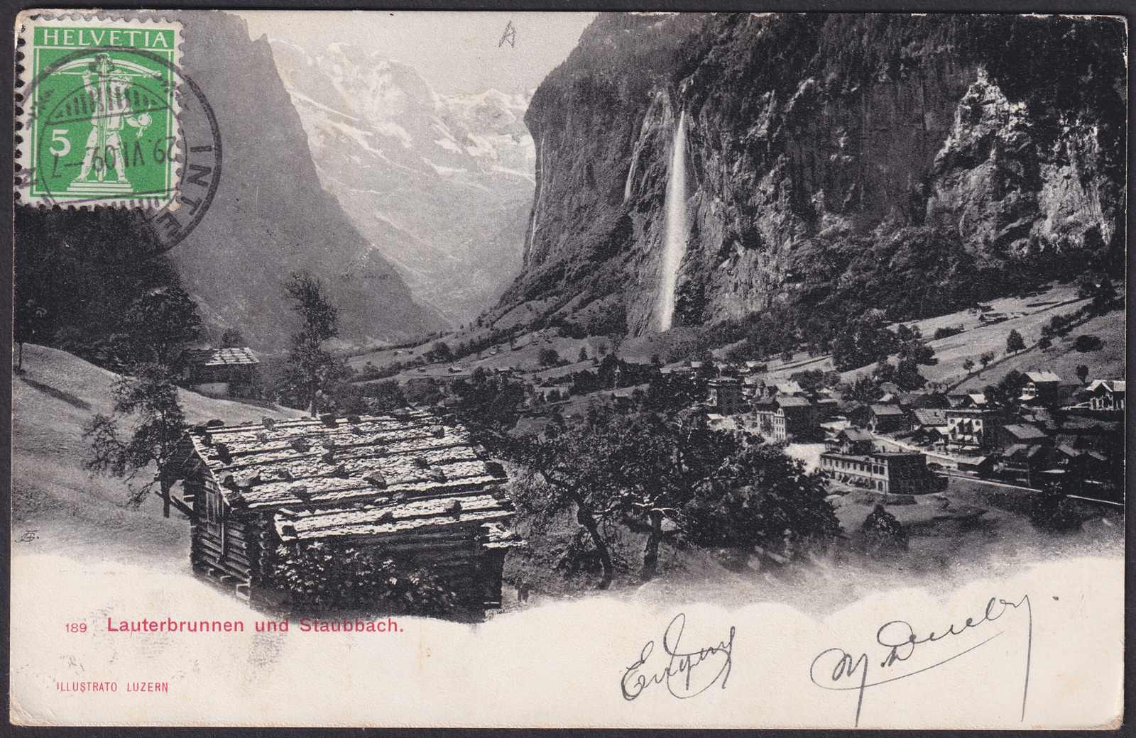 BERN: Lauterbrunnen und Staubbach nach "Vitry Seine", bildseitig ...