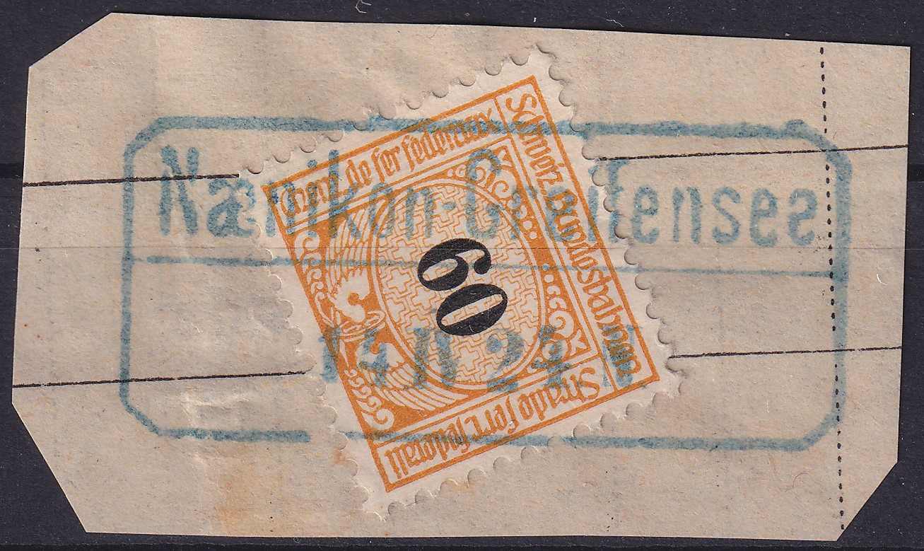 NÄNNIKON-GREIFENSEE ZH, 60c orangegelb, mit hellblauem ...