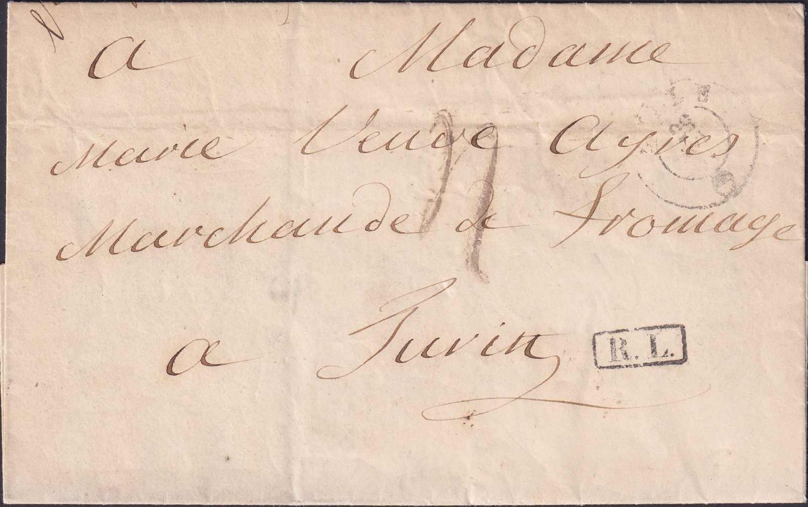 Freiburg, BULLE 1859 nach Turin mit R.L. (Rayon Limitroph) nicht ...