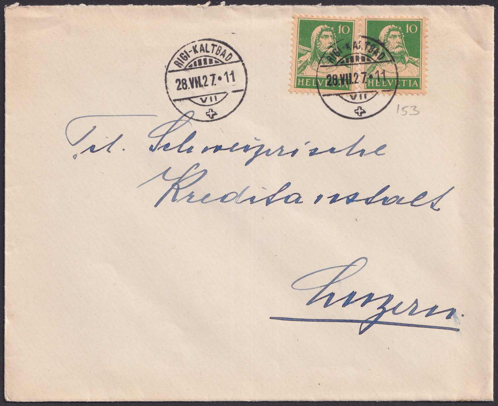 Schwyz, RIGI-KALTBAD, Nr.153 sehr sauber nach LUZERN, in ...