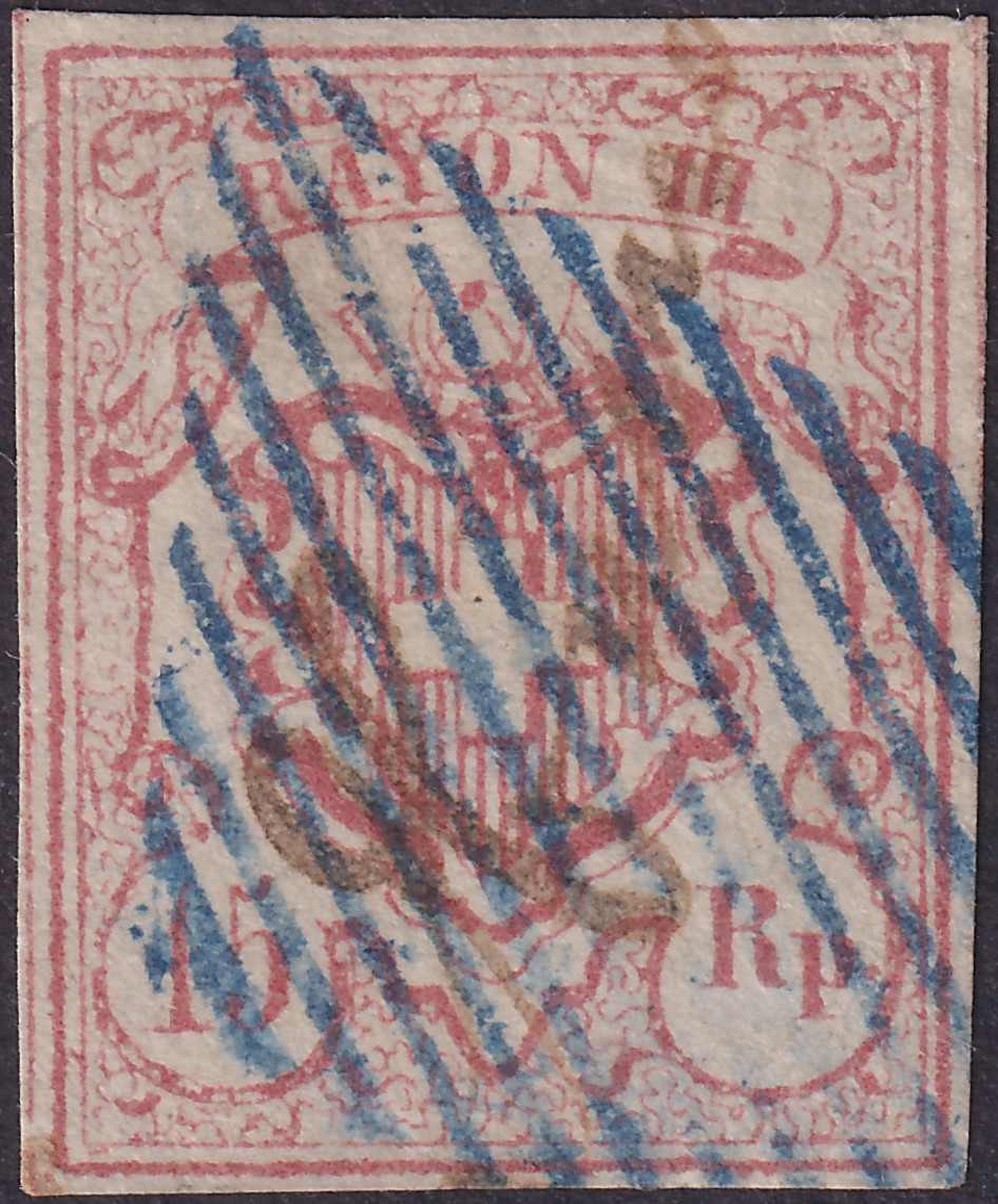 FRANCO (handschriftlich mit Tinte) auf Nr.20 mit blauer klarer Raute ...