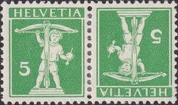 K7II, (5c, grün) gut gezähnt, ungebraucht mit Gummi und Falzspur ...