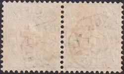 3Fr braun, Telegraphen-Marke Nr.18 im Paar von RIGI-KALTBAD (SZ) ...