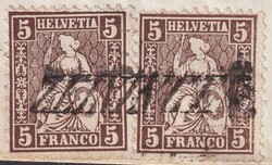 ZEININGEN 1866 (2.APR) bei RHEINFELDEN nach Aarau, Nr.30 (2x) auf ...