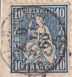 BRUGG 1866 nach BERN, Nr.31 sauber mit Bahnpost-Stempel St ...