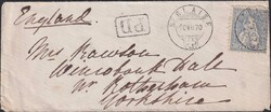 St.BLAISE 1870 (10.JULI) nach Yorkshire (Grossbritannien), Nr.41b ...