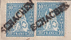 SCHACHEN 1863 nach Hohenrain, Nr.31 als Paar-Einheit geklebt ...