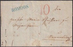 Luzern, ROMOOS 1856 nach NEUENKIRCH, "10" in Rot über ENTLEBUCH und ...