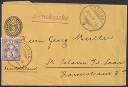 1902, Streifband (2Rp) von KRIENS mit 59B sauber als Drucksache ...