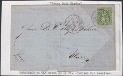 RORSCHACH 1871 (20.FEB) nach ULM (DE), sauberer Beleg mit Nr.40 (mit ...