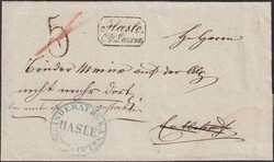 Luzern, HASLE 1867 (5.FEB) 5Rp.-TAXZAHL (aufgehoben) nach ENTLEBUCH, ...