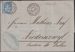 1867, ZÜRICH-St.Gallen ab Winterthur nach Niederuzwyl, Nr.31 sauber ...