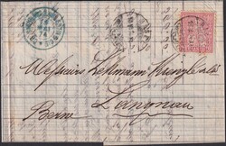 FORWARDER-BELEG von Strasbourg (FR) ab BASEL nach LANGNAU, Nr.38 auf ...