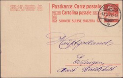 NEUHAUSEN 1922 nach Ezingen (Waldshut, DE) 25c-Karte, sauber ...