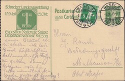 BASEL 1913 (1.OKT) nach Mulhausen (Elsass) Nr.125III auf selten ...