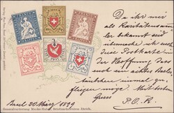 BASLER TAUBE +Rayons +Strubel auf sauberer AK ab Basel: 20.MÄRZ.1899 ...