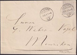 SURSEE 1867 (30.OKT) nach Menziken, Nr.28 auf LUXUS-Drucksache mit ...