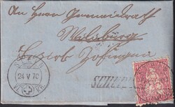 SCHUPFART (ab Stein) AG nach Wilisburg 1870, Nr.38 auf attraktivem ...