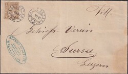 WALLENSTADT 1881 (4.APR) nach Sursee, attraktiver Beleg von ALFRED ...