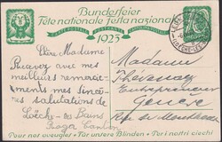 1923, LEUKERBAD (Loëche-Les-Bains) nach Geneve, sauber 10Rp ...