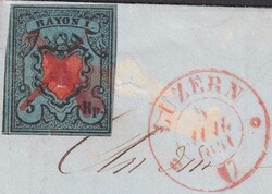 LUZERN 1851 (5.JULI) nach Sempach, Rayon I (dunkelblau) Type 23 mit ...