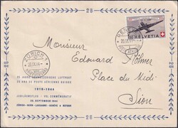 1944, F40 (dunkle Farbnaunce) auf Ersttagsbrief von GENEVE über ...