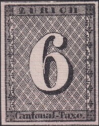 ZÜRICH 6, 2W (mit waagrechtem, roten Unterdruck) Type III ...