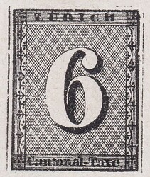 ZÜRICH 6, Nr.2 (ohne roten Unterdruck) Type V ungebraucht auf Abzug ...