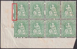 25c grün, Nr.40 (8x) im ungebrauchten Eckrandstück, sehr gut ...