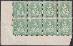 25c grün, Nr.40 (8x) im ungebrauchten Eckrandstück, sehr gut ...