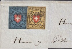 BURGDORF 1850, Buntfrankatur Rayon I (dunkelblau) 15II.1.03 (mit ...