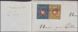 BURGDORF 1850, Buntfrankatur Rayon I (dunkelblau) 15II.1.03 (mit ...