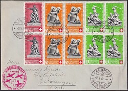 1940, Rotkreuzflug 17 (deutsch) mit B3+B4+B5 von BERN: 9.MAI.40 nach ...