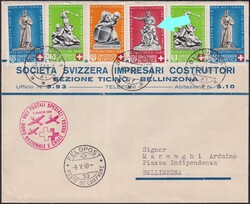 1940, Rotkreuzflug 30 (italienisch) mit B3 (2x)+B4+B6 (2x) und B7 mit ...