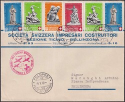 1940, Rotkreuzflug 30 (italienisch) mit B3 (2x)+B4+B6 (2x) und B7 mit ...
