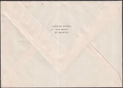 1947, Ersttagsbrief von St.MORITZ (5th Olympic Winter Games, rs HOTEL ...