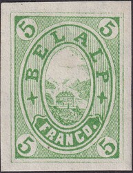 1874, Nr.3.ND (grün) Hotelpost: BELALP mit Aletschgletscher. Sehr ...