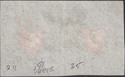 Type 23+24, 15I.c (grauschwarz) mit P.P. von BELLINZONA, farbfrisches ...