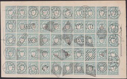 François Fournier-Fälschungsbogen zu 50 Marken (10 Rp. RAYON II, ...