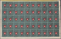 François Fournier-Fälschungsbogen zu 50 Marken (15II) und oberem ...