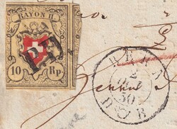 BERN 2.OKT.1850 (Seltene Verwendung vom 2.Tag der Gültigkeit) T.3 ...