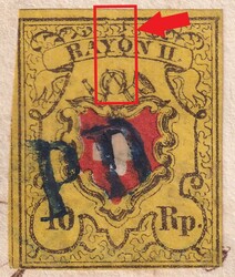 BERN 1851 nach AARBURG, Rayon II T.5 A3-RU mit Plattenfehler: 16II.2 ...