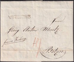 WINTERTHUR 1807 nach BOLZEN (Südtirol, Italien), datiert 1.SEPTEMBER ...