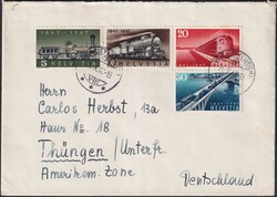 WALD (ZÜRICH) 1947, Eisenbahn-Satzbrief mit Nr.277-280 nach Thüngen ...